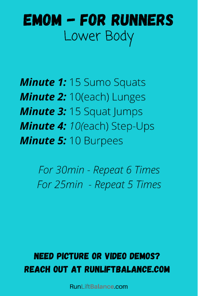 EMOM Lower Body (for Runners) workout. 