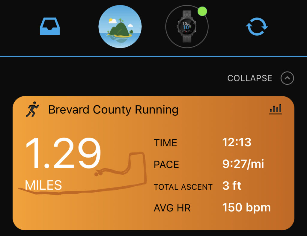 Road To Best Self Challenge Day 3. Running Stats Image. 