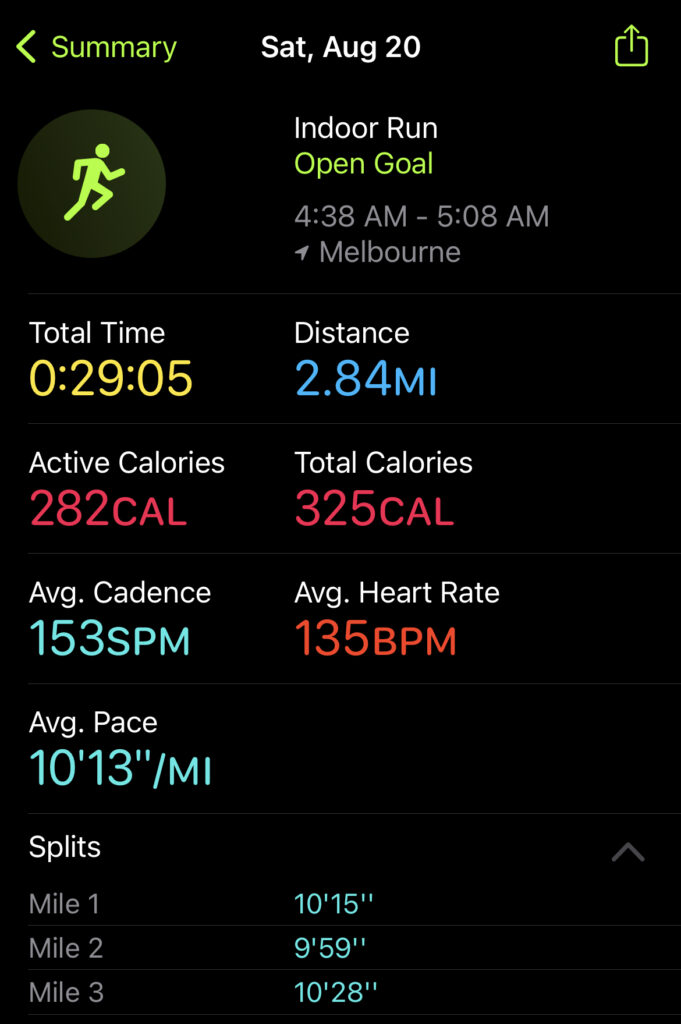 Five Morning Miles Stats