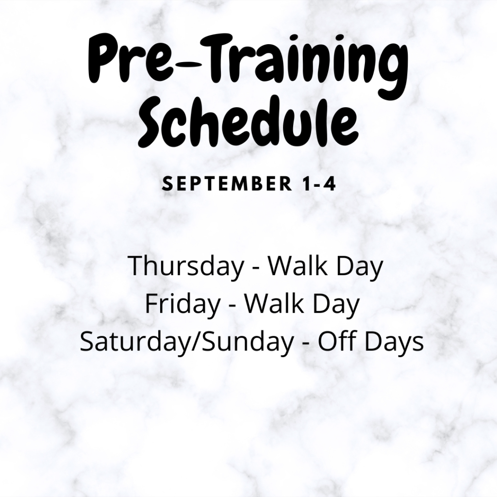 Pre-Training Schedule