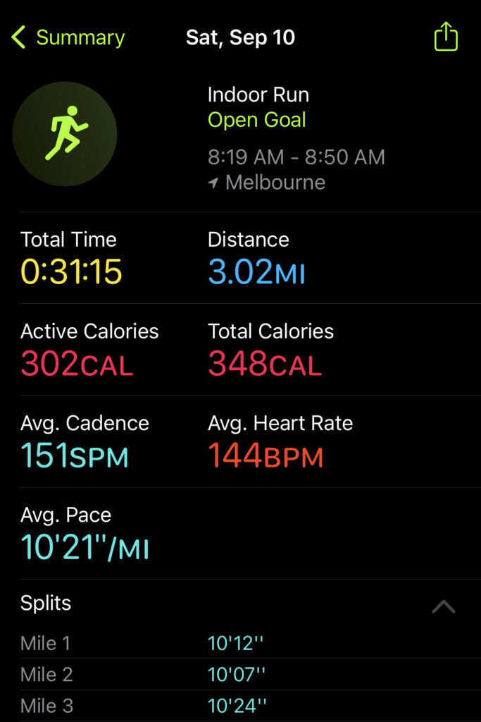 Five Miles. Check! Stats