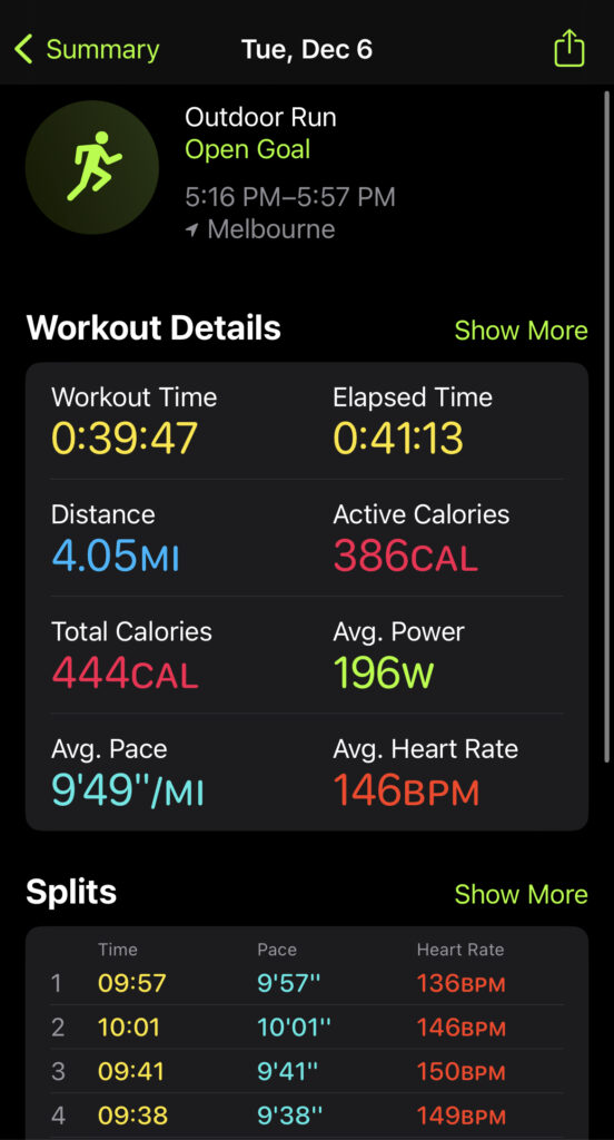 Weekly Running Training Log Run Stats