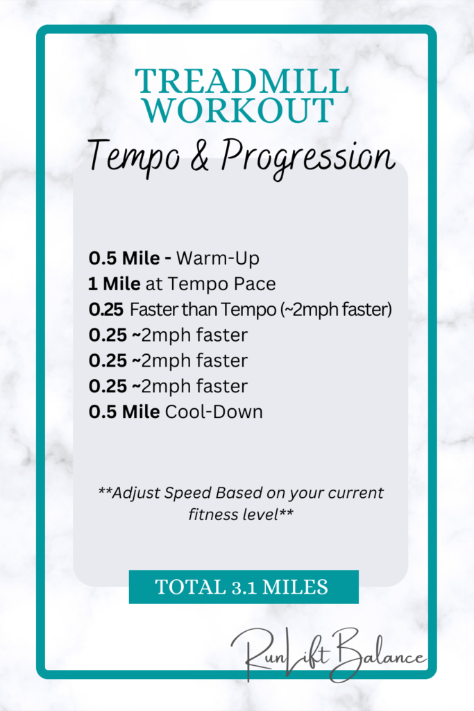 Treadmill Workout: Tempo and Progression.